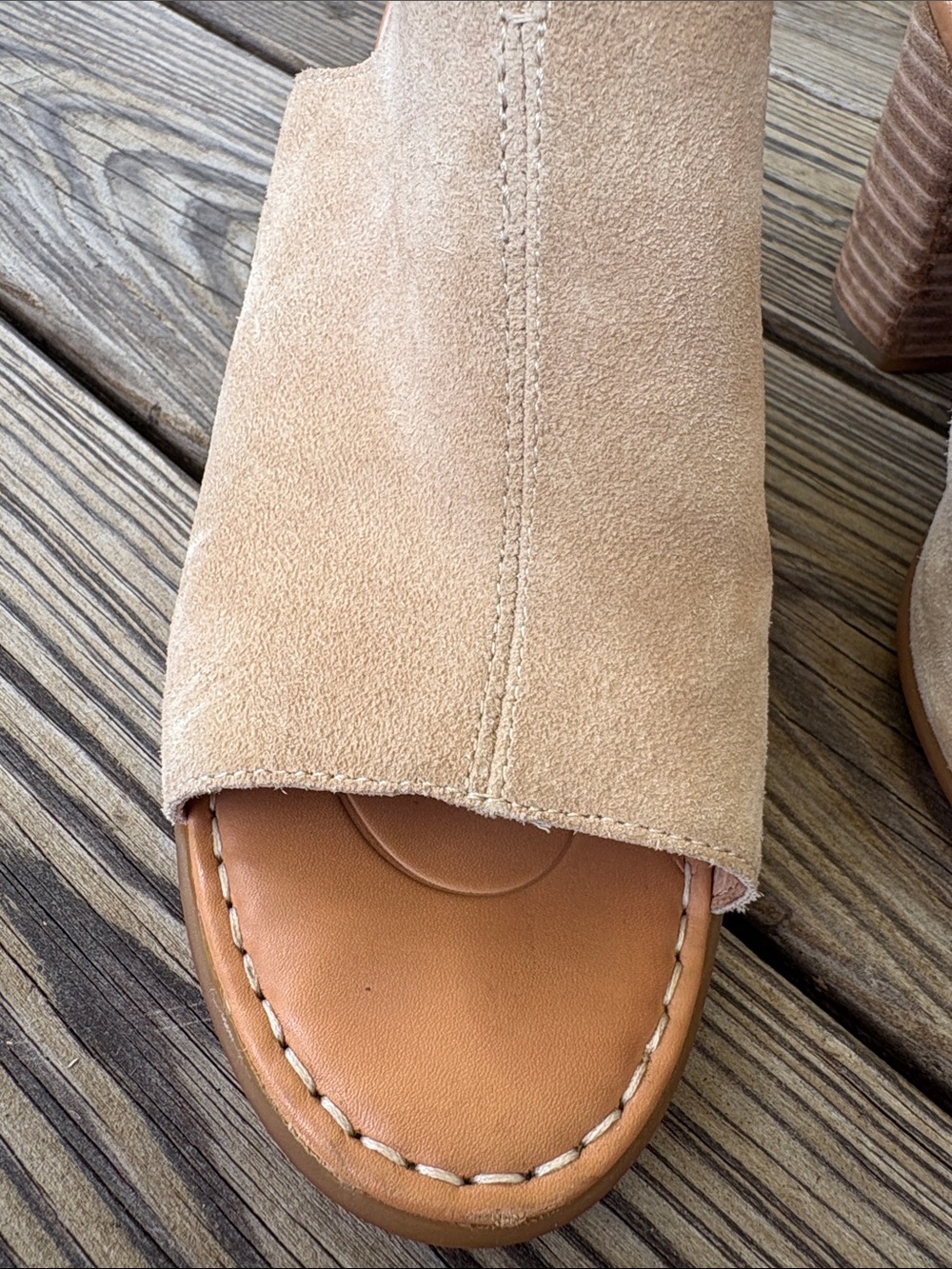 Born Beige Suede Open-Toe Mule Slides, 7M - Picture 6 of 11